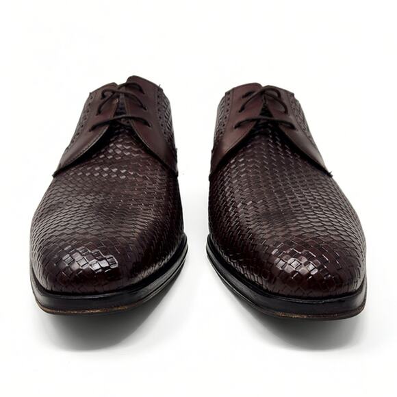 Mezlan 13M Classic Woven Leather Derby Oxford Dress Shoes Brown 18670 Mens main image 8